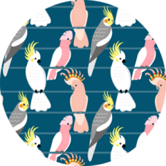 Pattern With Cute Cartoon Cockatoos Sticker