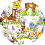 Pattern With Cute Horses On Summer Field Sticker
