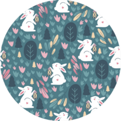 Pattern With Cute Rabbit Sticker
