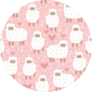 Pattern With Cute Sheep, Heart, Star And Dots Sticker
