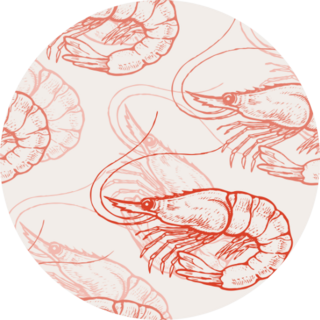 Pattern With Delicate Shrimp Sticker