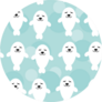 Pattern With Funny Cute White Seals On A Blue Background Sticker