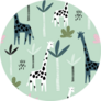 Pattern With Giraffe On Green Sticker