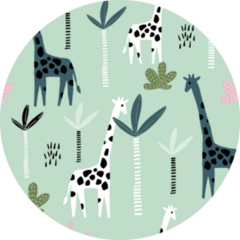 Pattern With Giraffe On Green Sticker