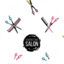 Pattern With Hairdressing Salon Logo Sticker
