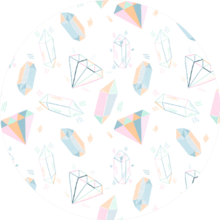 Pattern With Hand Drawn Crystals In Pastel Jeweler Sticker