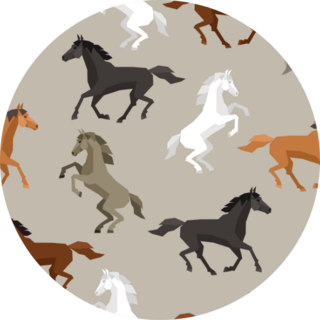 Pattern With Horse In Flat Style Sticker