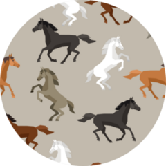 Pattern With Horse In Flat Style Sticker