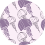 Pattern With Jellyfish On Purple Sticker