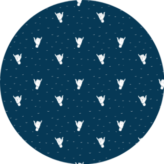 Pattern With Little Shaka Hands On Blue Sticker