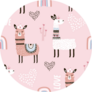 Pattern With Llama Princess Hearts Sticker