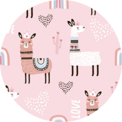 Pattern With Llama Princess Hearts Sticker