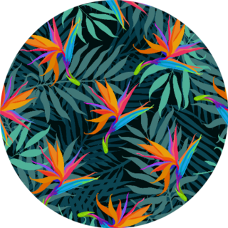 Pattern With Paradise Bird Flowers And Palms Sticker