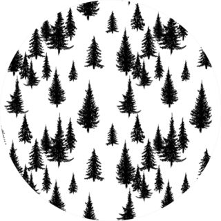 Pattern With Pine Trees In Black And White Sticker
