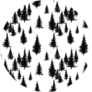 Pattern With Pine Trees In Black And White Sticker