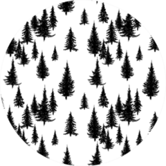 Pattern With Pine Trees In Black And White Sticker