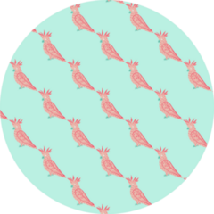 Pattern With Pink Colored Cockatoo Parrot Silhouettes Sticker