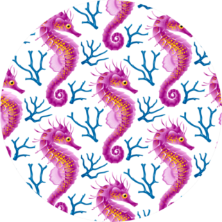 Pattern With Purple Seahorse Sticker