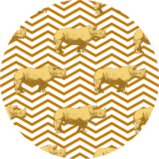 Pattern With Rhino Sticker