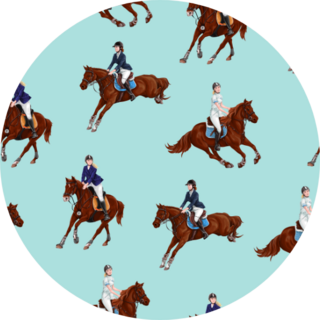 Pattern With Running Horses And Riders Sticker