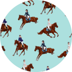 Pattern With Running Horses And Riders Sticker