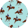 Pattern With Running Horses And Riders Sticker
