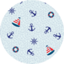 Pattern With Sailboat And Anchor Sticker