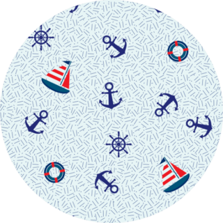Pattern With Sailboat And Anchor Sticker