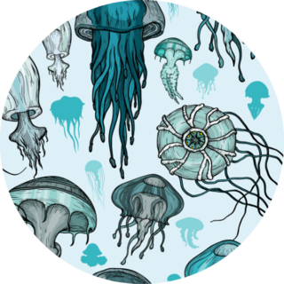 Pattern With Sea Jellyfish Sticker