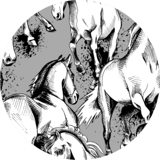 Pattern With The Image Of A Horses Sticker