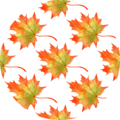 Pattern With Watercolor Autumn Maple Leaves Sticker