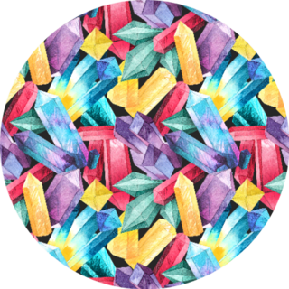 Pattern With Watercolor Crystals Jeweler Sticker
