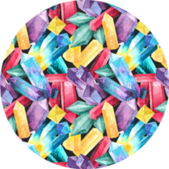 Pattern With Watercolor Crystals Jeweler Sticker