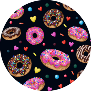 Pattern With Yummy Donuts Sticker