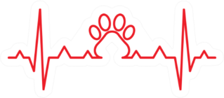 Paw Heartbeat Sticker