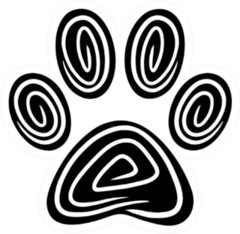 Paw Print Abstract Design Sticker