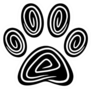 Paw Print Abstract Design Sticker