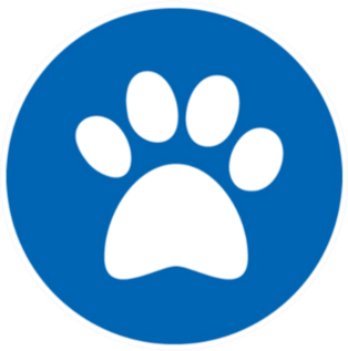 Paw Print In Blue Circle Sticker