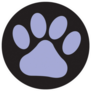 Paw Print In Blue Sticker