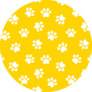 Paw Print Seamless Pattern Yellow Sticker