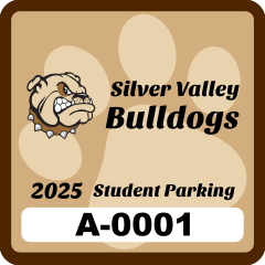 Paw Print Square School Parking Permit Sticker