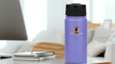 Paws Up German Shepherd Sticker on a Water Bottle (New) example