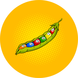 Pea Pod With Billiard Balls Pop Art Sticker