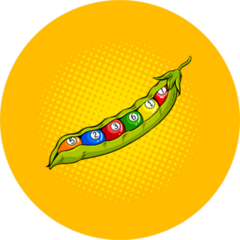 Pea Pod With Billiard Balls Pop Art Sticker