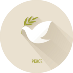 Peace Dove With Olive Branch On Neutral Background Sticker