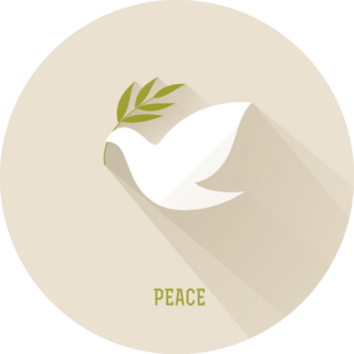 Peace Dove With Olive Branch On Neutral Background Sticker