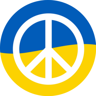 Peace Icon On Ukrainian Flag Sticker