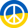 Peace Icon On Ukrainian Flag Sticker