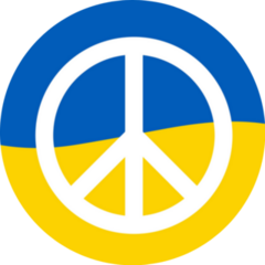 Peace Icon On Ukrainian Flag Sticker