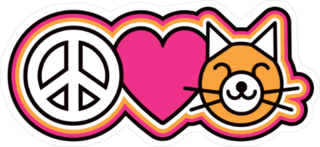 Peace Love Cats Sticker